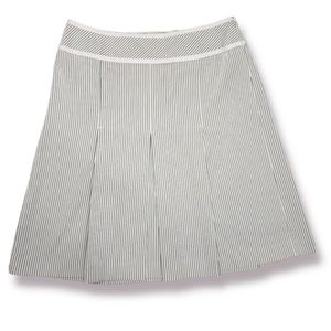 Ann Taylor LOFT Pinstripe Pleat Skirt Green/White Size 4P